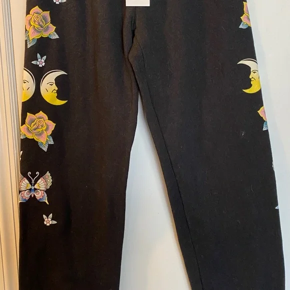 Wildfox Cotton Stretch Stretch Waistband Print Sides Sweatpants NWT - Picture 3 of 16